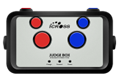 electronic scoring device with two red buttons and two blue buttons